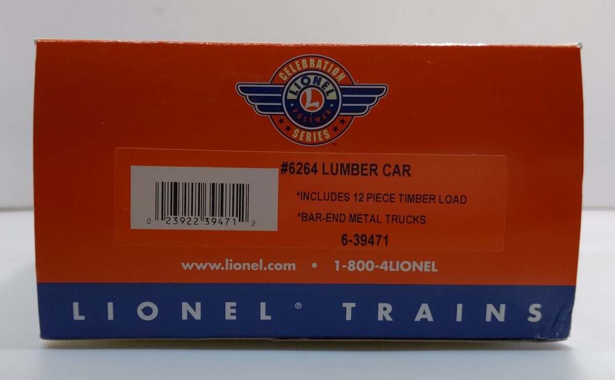 Lionel 6-39471 O Gauge Lionel Flatcar with Wood Load #6264
