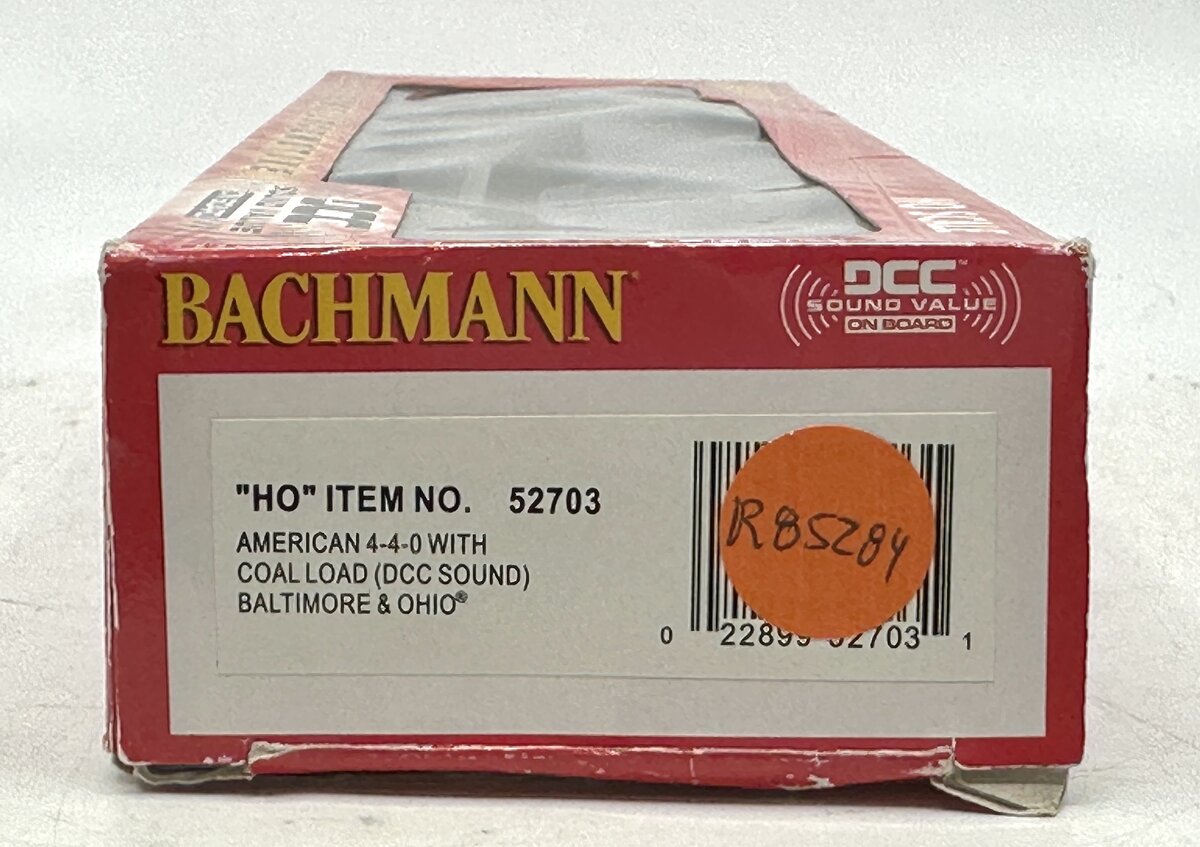 Bachmann 52703 HO B&O 4-4-0 Steam Loco w/Wood Tender Load w/Sound & DCC