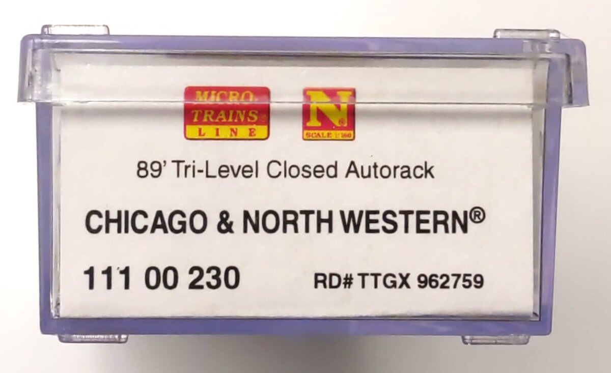 Micro-Trains 11100230 N CNW 89' Tri-Level Enclosed Auto Rack #962759