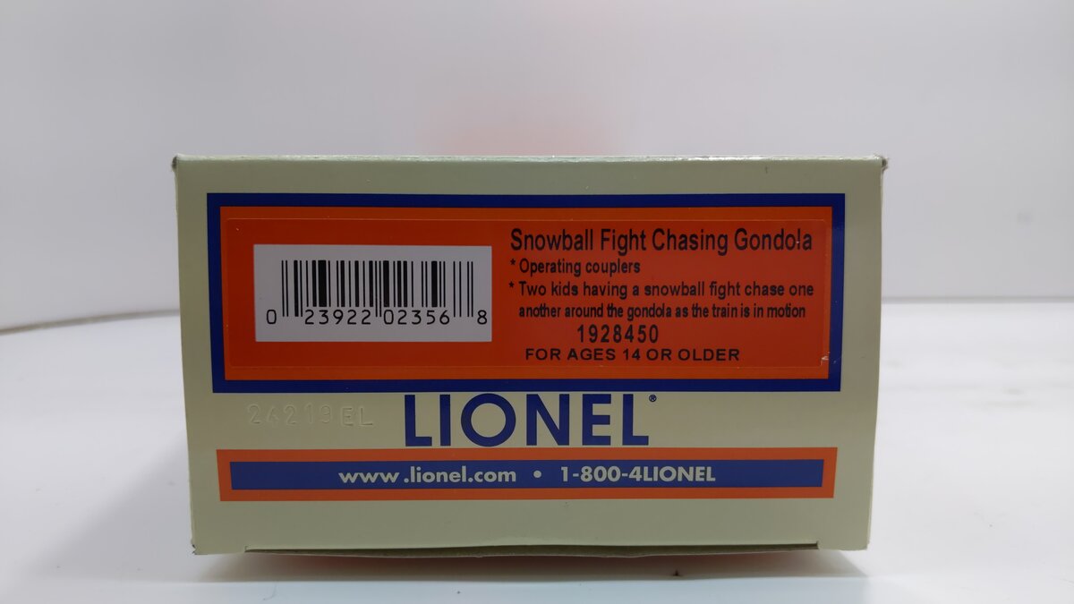 Lionel 1928450 O Snowball Fight Chasing Gondola Car