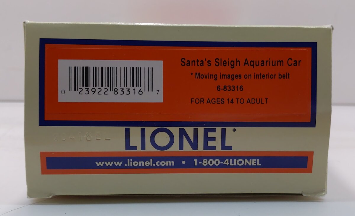 Lionel 6-83316 O Santa's Sleigh Aquarium Car
