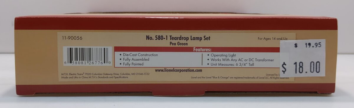 MTH 11-90056 #580-1 Teardrop Lamp Set
