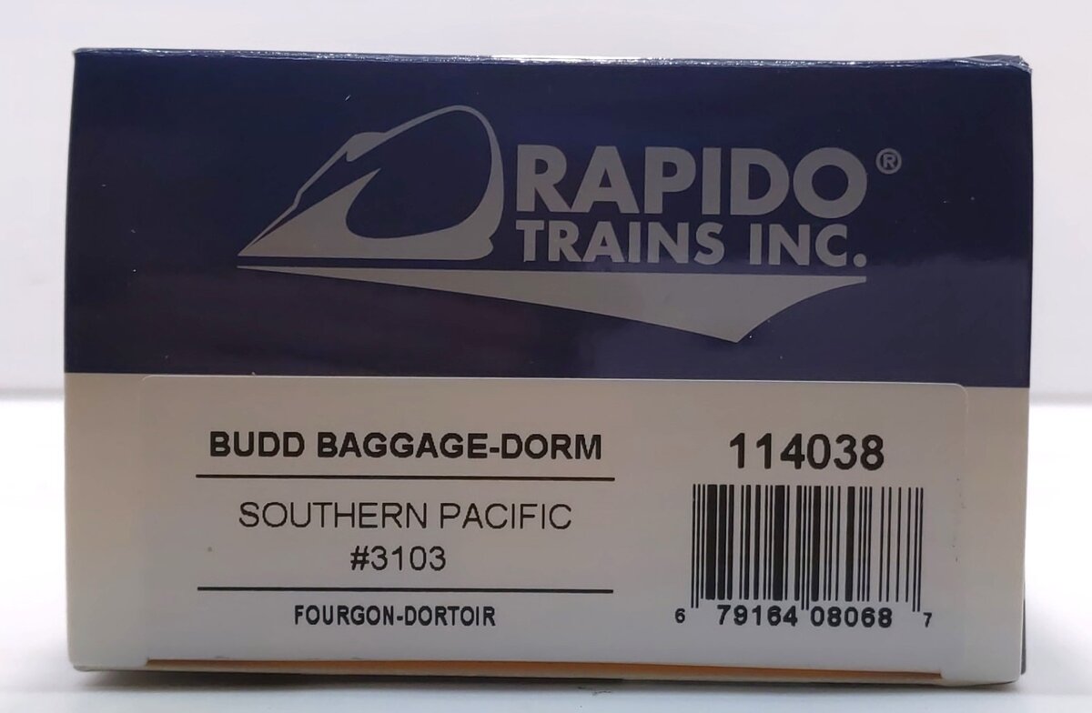 Rapido Trains 114038 HO Southern Pacific Budd Baggage-Dorm Car #3103