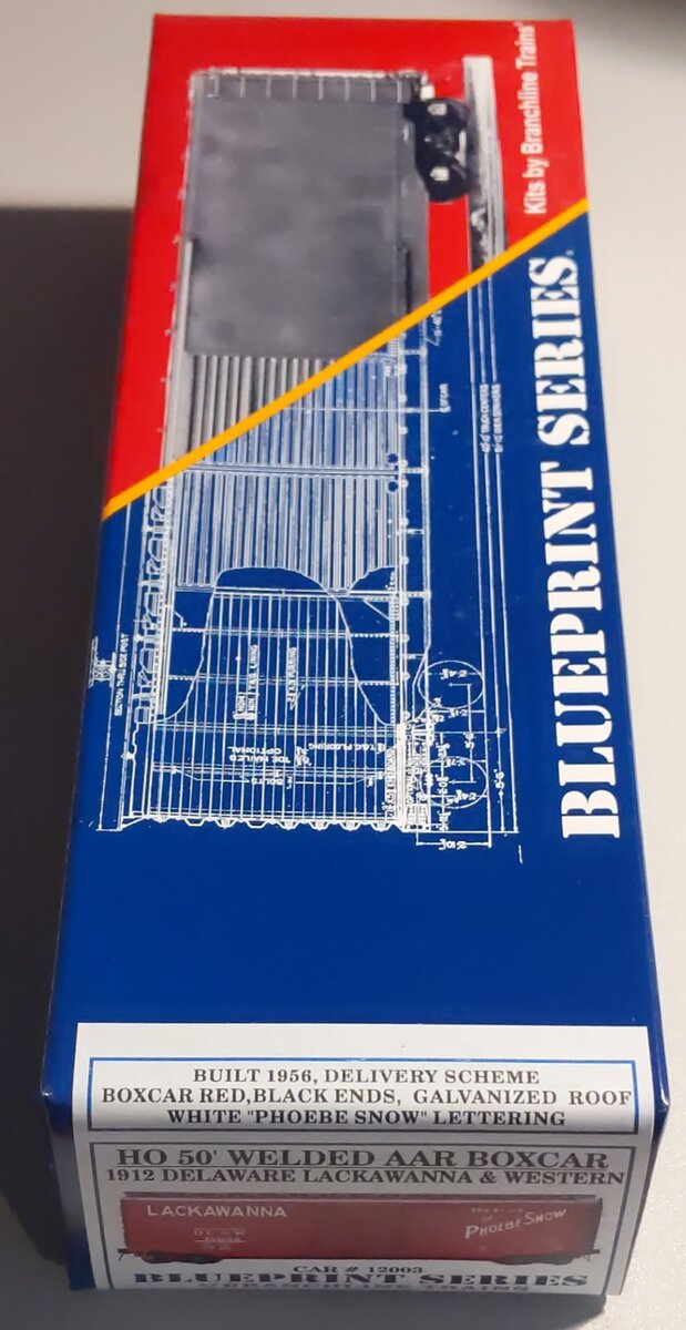 Branchline Trains 1912 HO Scale DL&W 50' Welded AAR Boxcar Kit #12003