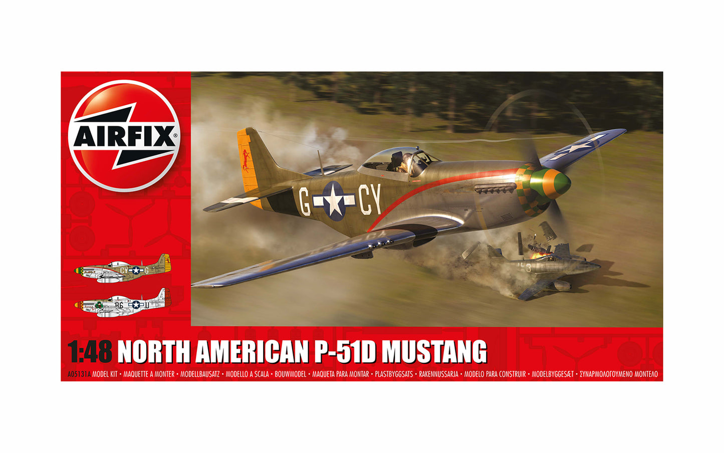 Airfix Products A05131A 1:48 P-51D Mustang Military Aircraft Plane Model Kit