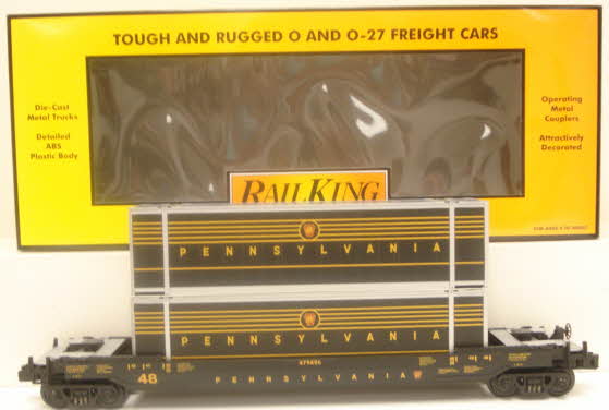 MTH 30-76238 O Gauge Pennsylvania Railroad Husky Stack Car #479806