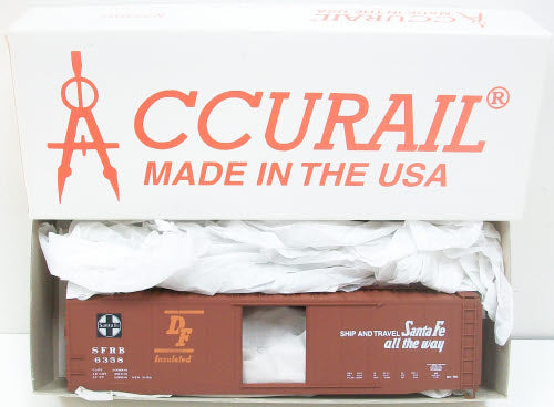 Accurail 5101 HO Scale Santa Fe 50' Plug Door Boxcar Kit Road #: 6358