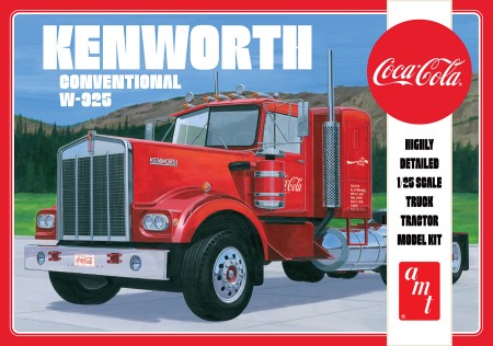 AMT 1286 1:25 Coca-Cola Kenworth Conventional W-925 Truck Tractor Model Kit