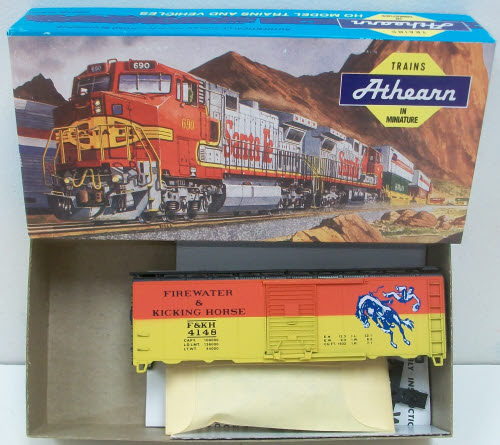 Athearn 4148 HO Firewater & Kicking Horse Boxcar Kit