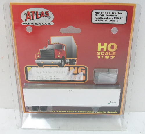 Atlas 1205-1 HO Scale Norfolk Southern 45' Pines Trailer # 235017