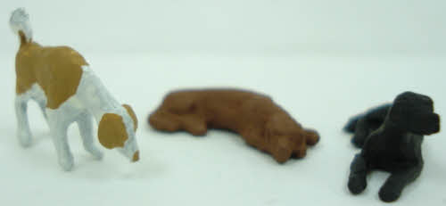 Arttista 1183 O Scale 3 More Dog Pewter Figures (Pack of 3)