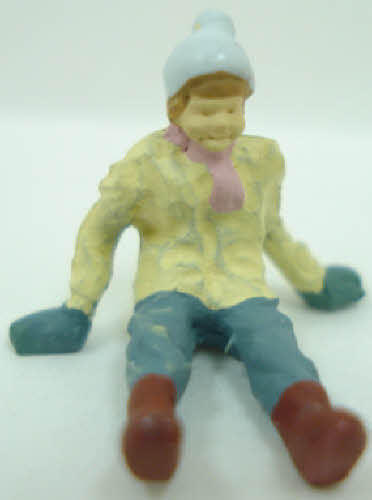 Arttista 1385 O Pewter Girl to Sit on Sled Pewter Figure