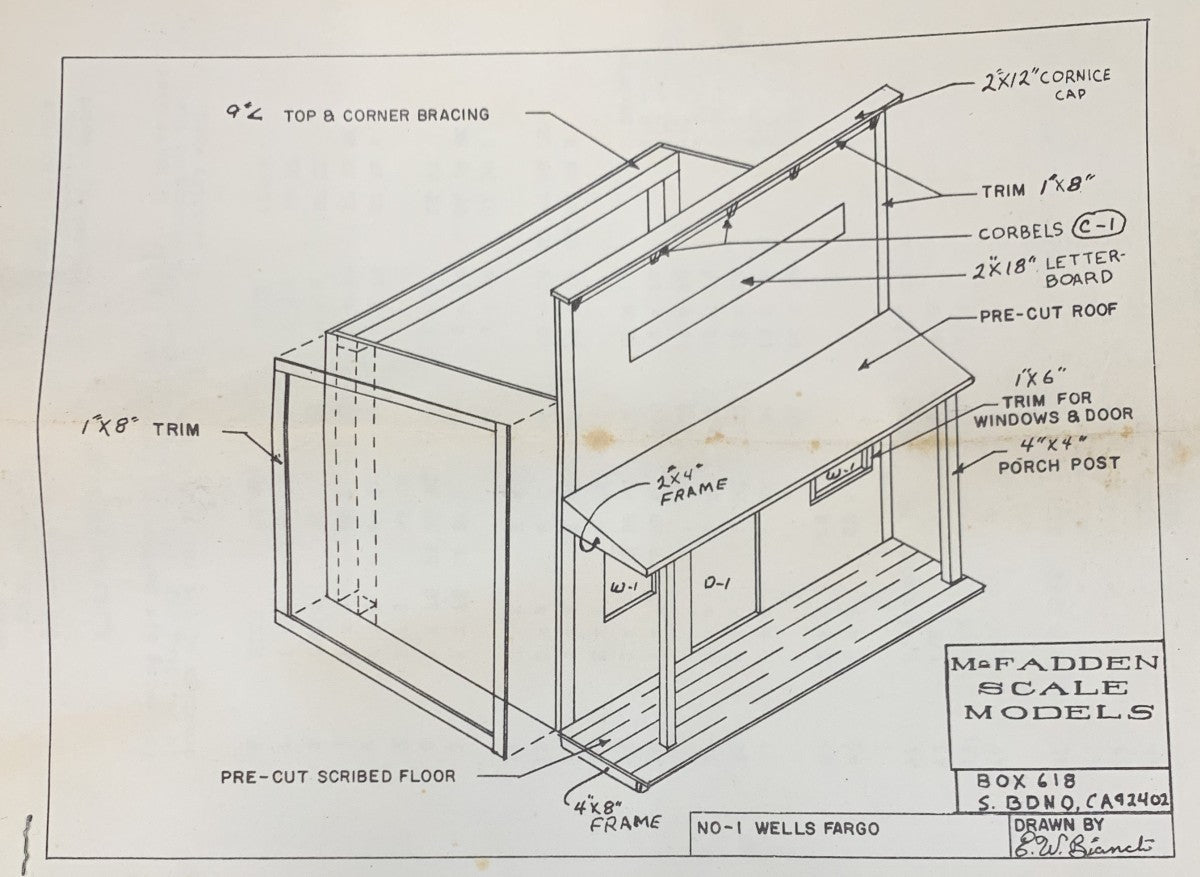 McFadden Scale Models 201 O Small Bank Building Kit