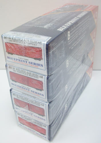 Branchline 1901 HO Scale Norfolk & Western 50' Welded AAR Boxcar Kits 4-Pack