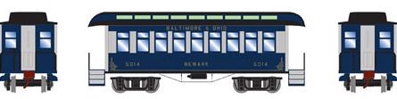 Roundhouse 84296 HO RTR 34' Old Time Overton Coach, B&O #5014