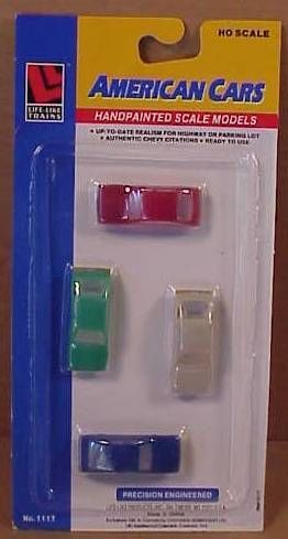 Life Like 1117 HO Scenemaster American Cars Chevrolet Citations (Set of 4)