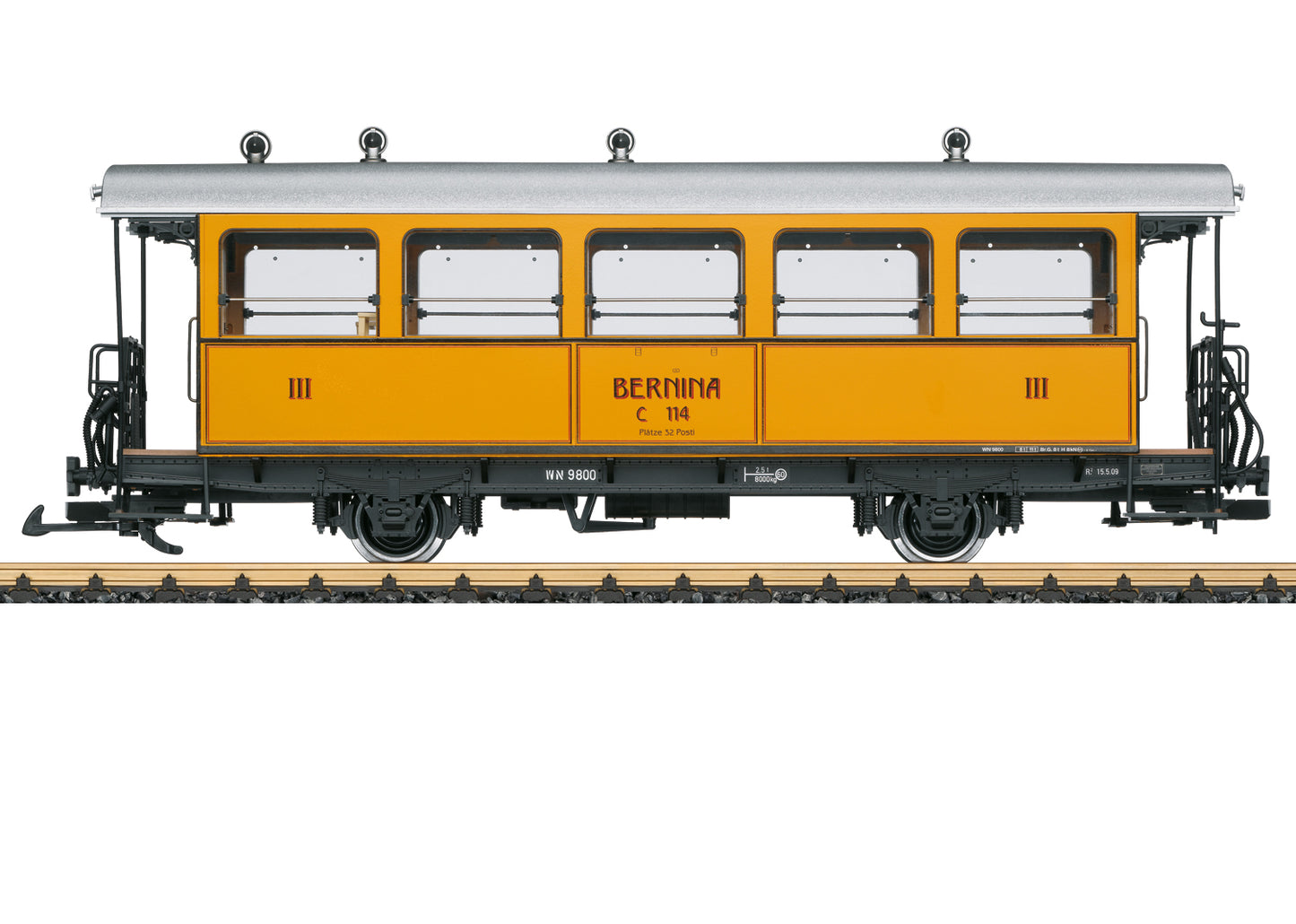 LGB 30563 G Rhaetian Railroad Bar Car #C 114