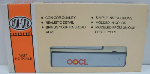 Con-Cor 0004-008401 HO OOCL 40'' Piggyback Smooth Containers (Box of 3)