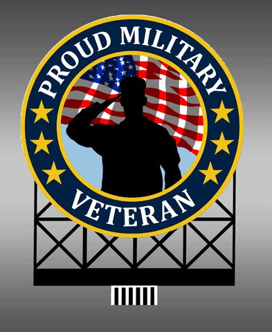 Miller Engineering 88-6301 HO/O Large Proud Military Veterans Billboard