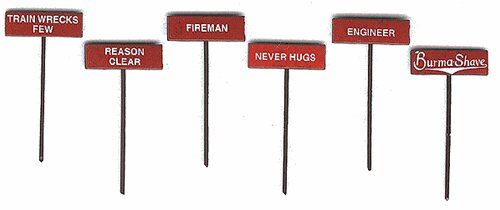 Labelle Industries 430-7654 Burma Shave Sign Set pkg(6) Set #4 Train Wrecks Few