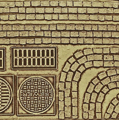 Chooch 8657 HO Medium Flexible Roadway Cobblestone Street Details