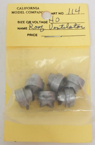 California Model Co 114 HO Scale Roof Ventilators (6)