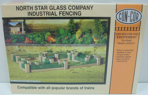 Con-Cor 002-009073 HO Scale North Star Glass Company Industrial Fencing