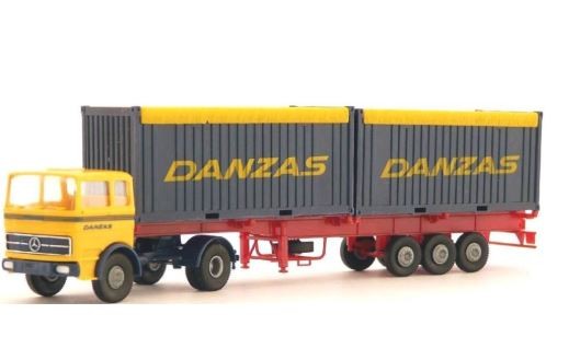 Brekina Automodelle 81120 HO Vehicle Danzaz Tractor Double Trailer
