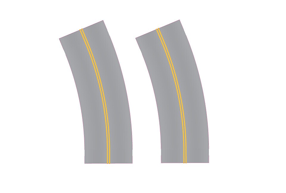 Easy Streets 3253110 N Aged Asphalt Broad Curve No Passing No Line