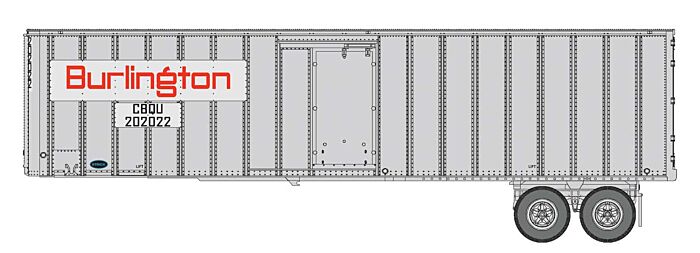 Walthers 949-2600 HO CB&Q Flexi-Van 40' Trailer (Pack of 2)