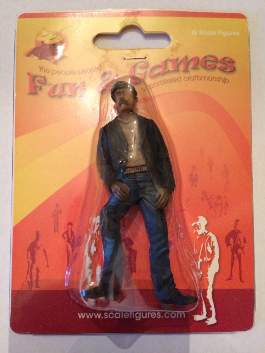 F&G GRL04A Handpainted G Scale Resting Man w Brown Shirt