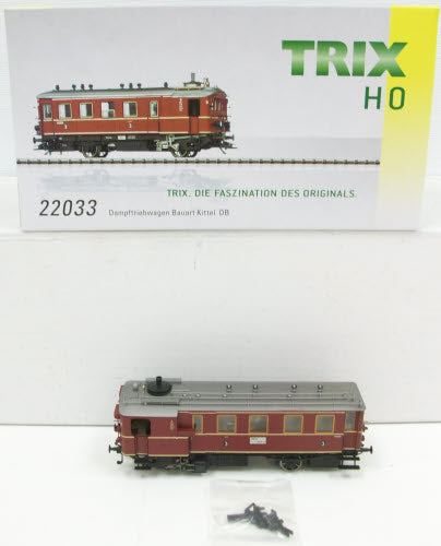 Trix 22033 DB Steam Powered Rail Car – Trainz