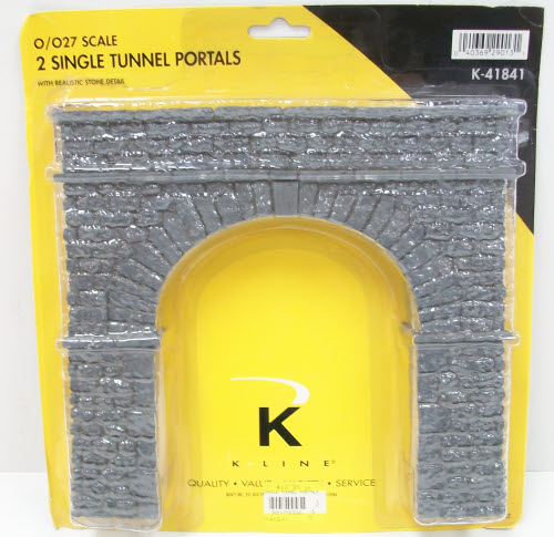 K-Line K41841 O/O27 2-Single Tunnel Portals (Pack of 2)