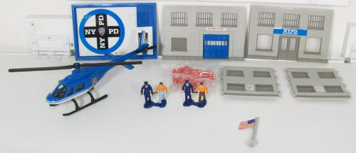 K-Line K404101 NYPD Police Station Kit w/Die-Cast Helicopter