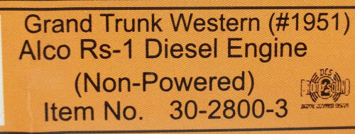 MTH 30-2800-3 GTW Alco RS-1 Non-Powered Diesel Engine w/PS2 #1951