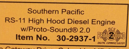 MTH 30-2937-1 O Gauge Southern Pacific RS-11 High Hood Diesel Engine #2904 w PS2