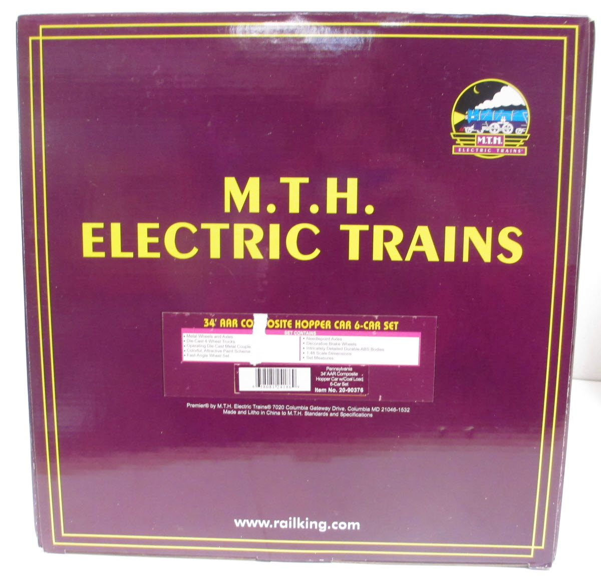 MTH 20-90376 O Pennsylvania 34' Composite Hopper Car Set (Set of 6)