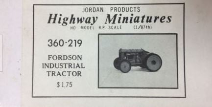 Jordan 360-219 HO Highway Miniatures Fordson Industrial Tractor Kit