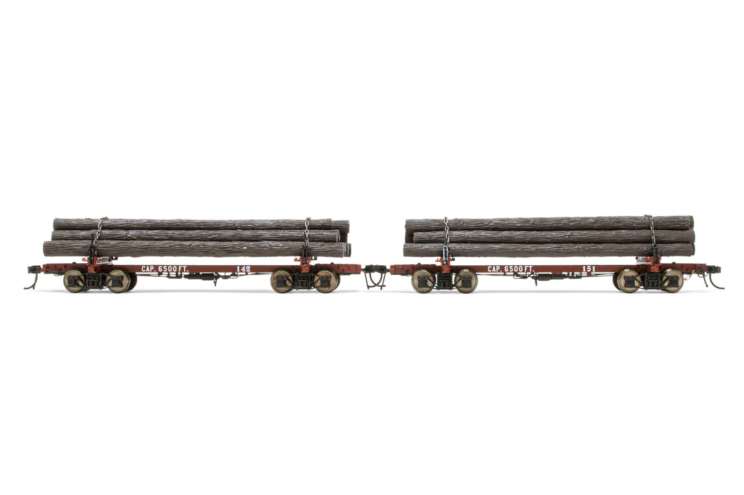 Rivarossi HR6537 HO Westside Lumber Co. Skeleton Log Car #142/151 (Pack of 2)