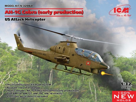 ICM 32060 1:32 AH-1G Cobra US Attack Military Aircraft Helicopter Model Kit