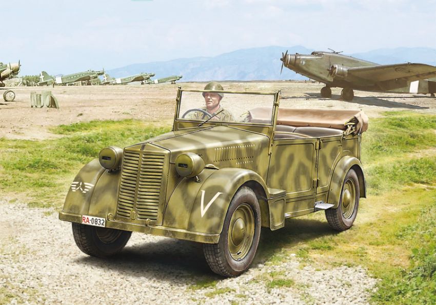 Italeri 6550 1:35 Fiat 508 CM Coloniale Staff Car with Crew Military Vehicle Kit