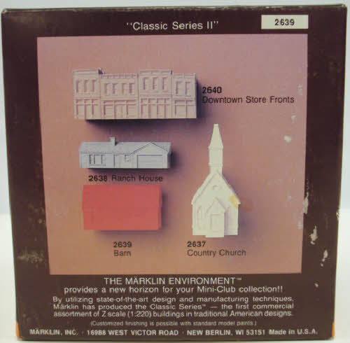 Marklin 2639 Z Scale Mini-Club Barn Cast Resin Classic American Series