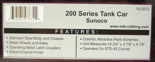 MTH 10-2072 200 Series Sunoco Tank Car
