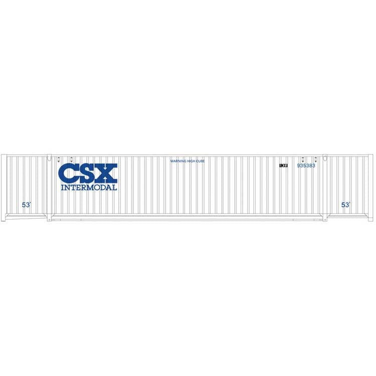 Atlas 20005937 HO CSX Intermodal 53' Jindo Cargo Container Set #1 (Pack of 3)
