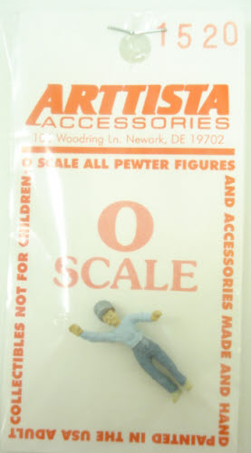 Arttista 1520 O Scale Boy Railfan Waving Pewter Hand Painted Figure