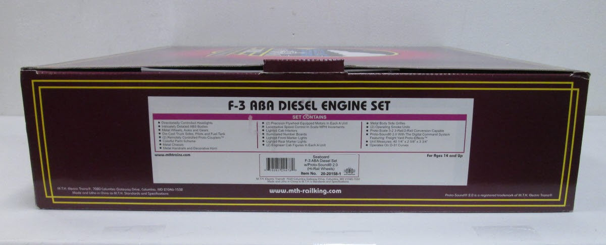 MTH 20-20158-1 Seaboard F-3 ABA Diesel Engine Set w/PS 2.0 #4023/4027/4152