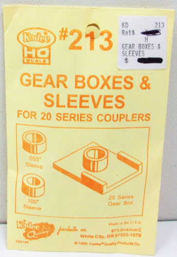 Kadee 213 HO Gearboxes & Sleeves 20-Series Boxes (Pack of 24)