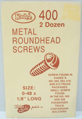 Kadee 400 HO 0-48 x 1/8" Coupler Mounting Self-Tapping Metal Screw (Pack of 24)