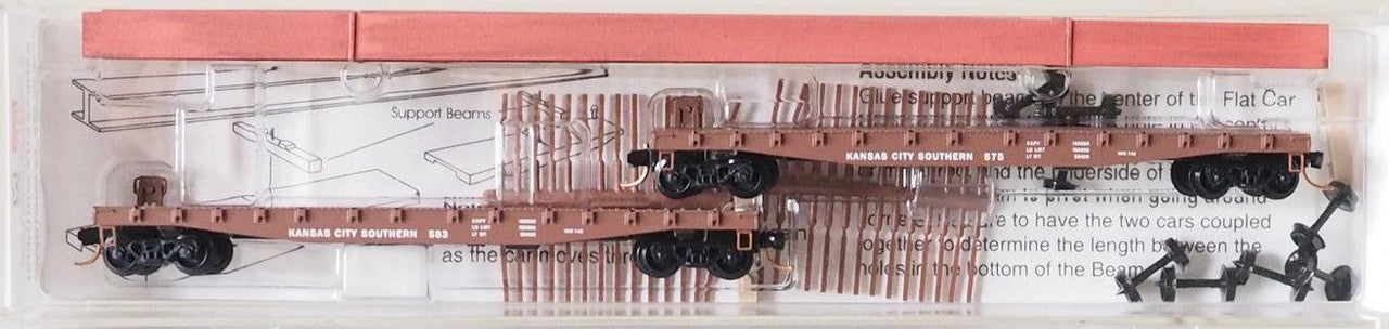 Micro-Trains 04500290 N KCS 50' Fishbelly Side Flatcar #575/583 (Set of 2)