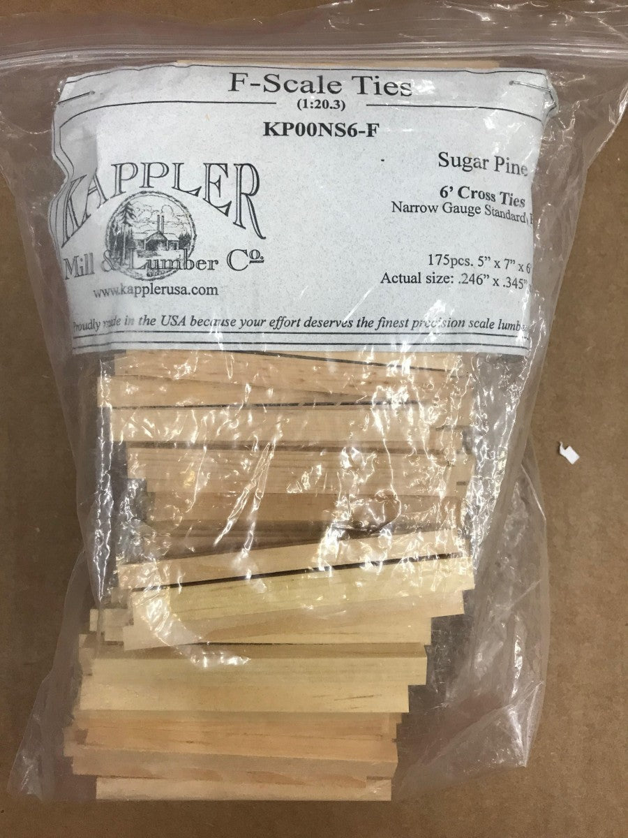 Kappler KP00NS6-F F-Scale 6' Cross Ties Sugar Pine (Pack of 175)